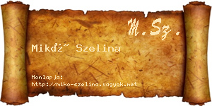 Mikó Szelina névjegykártya